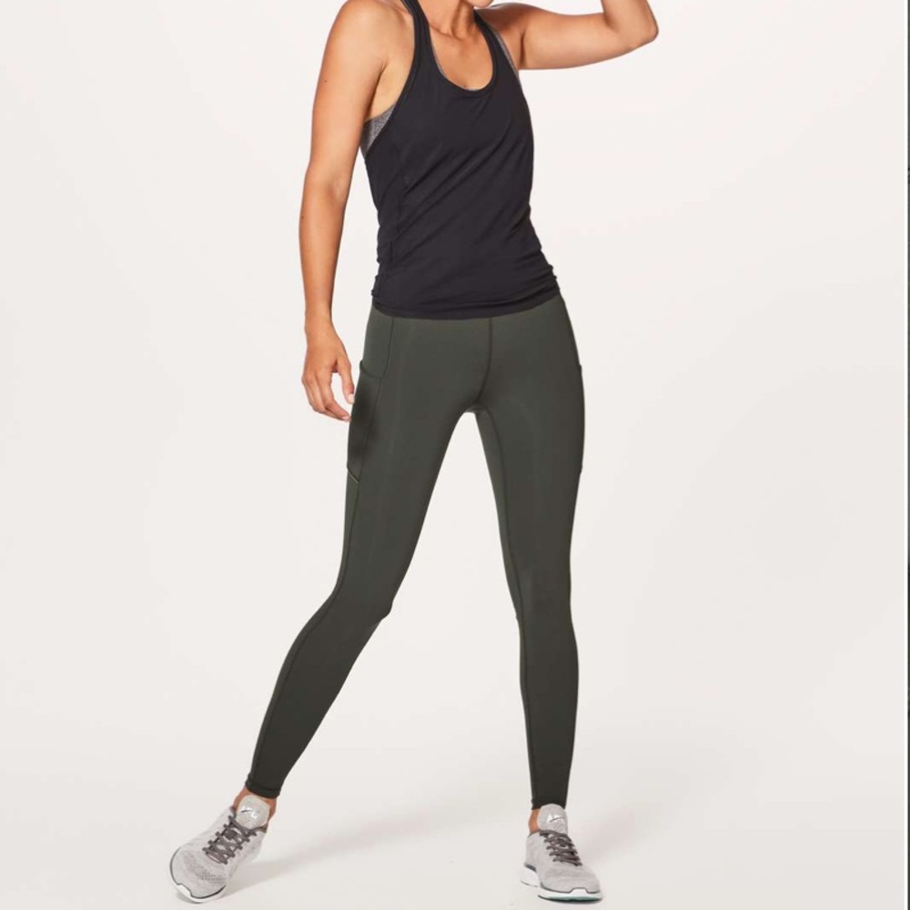Lululemon Speed Up Tights Leggings Full-On Luxtreme 28" Dark Olive 2